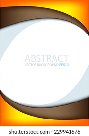Yellow background on white with brown line paper curve line abstract for text and message modern artwork design , vector