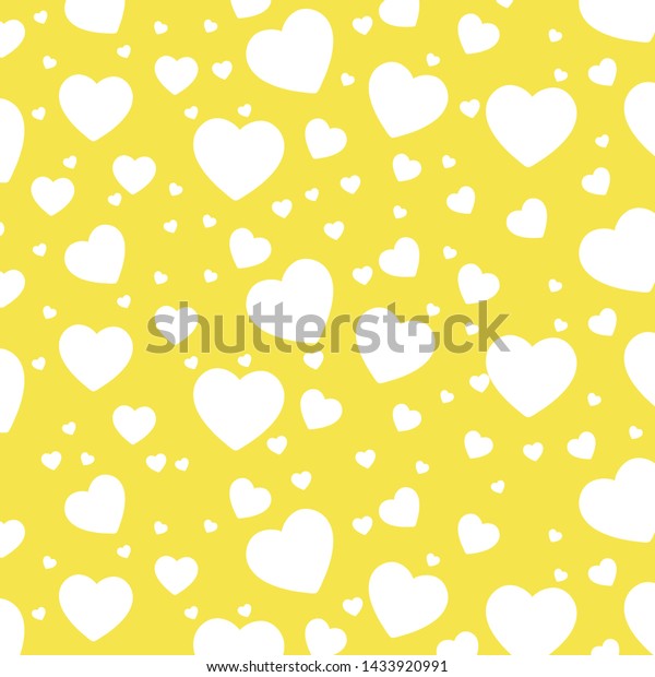 Yellow Background On White Heart Pattern Stock Vector (Royalty Free ...