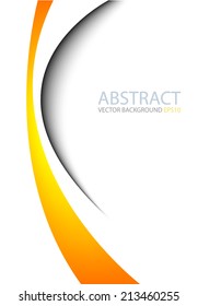 Yellow background on white paper curve line abstract for text and message modern artwork design , vector