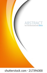 Yellow background on white paper curve line abstract for text and message modern artwork design , vector