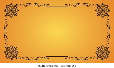 yellow background, with ornamental mandala
