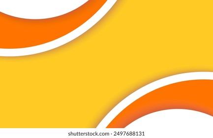 yellow background, paper color. Vibrant Yellow Curvy Abstract Background. Modern 3D Orange and White Wave Design. Dynamic Minimalist Yellow and Orange Graphic. Bright flowing and Bold Curved Shapes 
