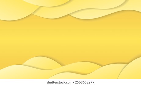 Yellow background with paper cut shapes