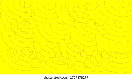 A yellow background with a pattern of curved lines and swirls.