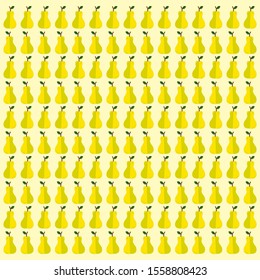 yellow background with pear. Vector illustration design with vegetables for template.