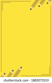 yellow background with pencil on edge,abstract background vector illustration