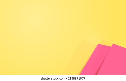 fondo amarillo con papel rosa