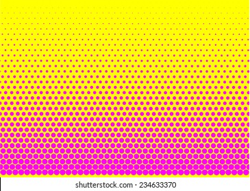 Yellow background with pink small dots
