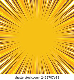 Fondo amarillo de rayas radiales. Fondo de líneas de velocidad