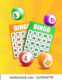 Yellow Background Realistic Bingo Game Concept Stock Vector (Royalty ...