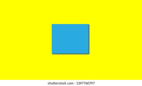 Yellow background rectangle over which hangs a blue with a light falling shadow. Free vector graphics. Illustration. EPS 10.
