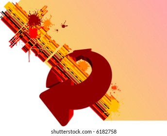 Yellow Background And Red Circle Arrows