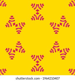 Yellow background with red outline forming a big circle