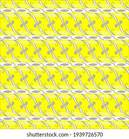 yellow background with repeated curl line shape pattern