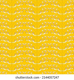 yellow background with repeated white abstract pattern