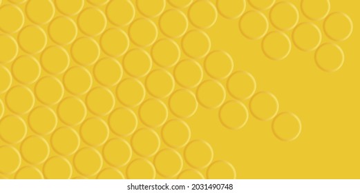 Yellow background with round mosaic, monochrome texture