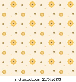 Fondo amarillo con un diseño impecable y decoración floral.