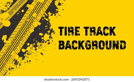 yellow background with simple tire tracks. background vector