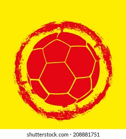yellow background soccer ball vector art