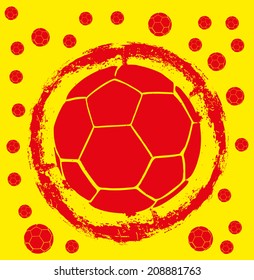 yellow background soccer ball vector art