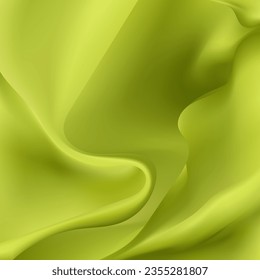 Yellow background soft wrinkled fabric patrem and surface, Closeup of rippled white silk fabric, cloth background abstract with soft waves, White fabric texture background.