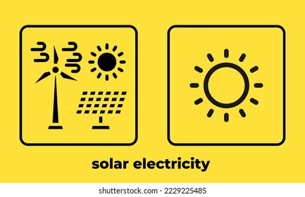 yellow background solar electricity warning sticker