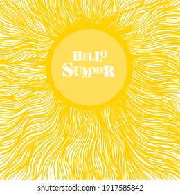 Fondo amarillo. Rayos gráficos solares. Ilustración del vector