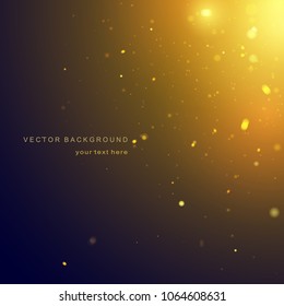 Yellow background with sparks. Vector