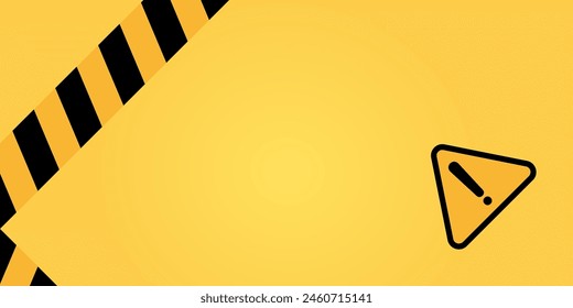 yellow background stop warning sign, free copy space area. template design for announcement. simple and modern illustrations