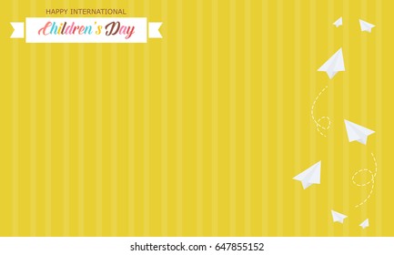 Yellow background style card for childrens day