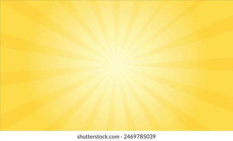 Yellow background with Sun rays, Yellow lines background