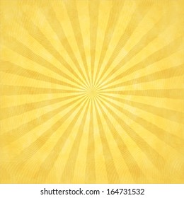 Yellow background with sun rays painted in watercolor