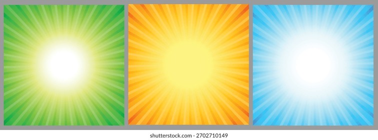 Yellow background with sunbeams vector illustration