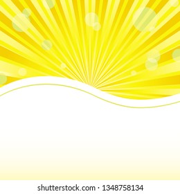 Yellow background with sunshine lights and place for text