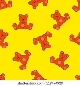 Yellow Background Teddy Bear Seamless Stock Vector (royalty Free 