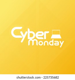 a yellow background with text for cyber monday