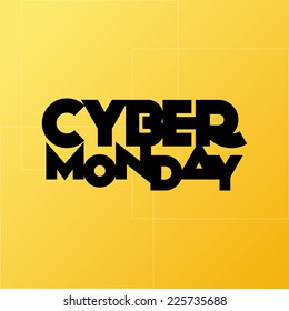 a yellow background with text for cyber monday