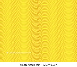 Fondo amarillo con líneas curvas finas. Gráficos vectoriales.
