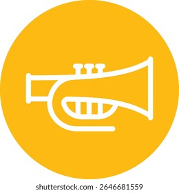 Yellow Background Trumpet Illustration Icon
