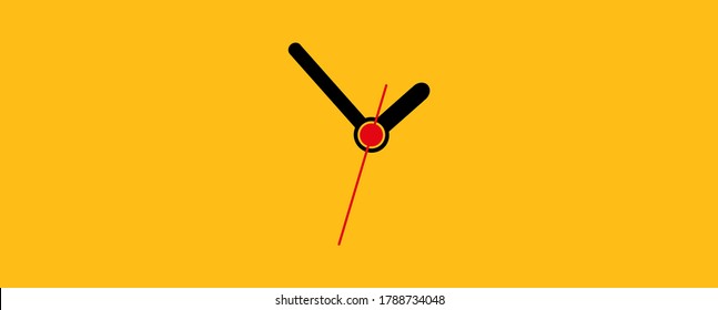 yellow background with wall clocks.