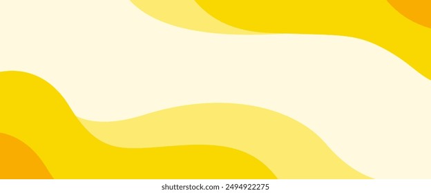 yellow background wave abstract with empty space for text.banner,poster design template	

