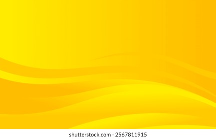 Yellow Background Waving Futuristic Abstract, Modern Design Concept of Overlapping Orange Gradation Yellow Wave