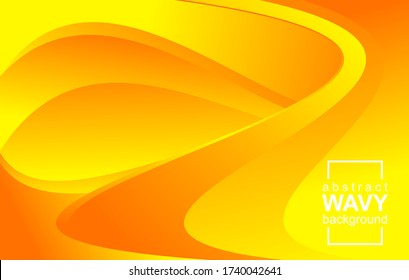 yellow background. Wavy waves banner color line for web banner. vector abstract design. Flyer template vortex design.