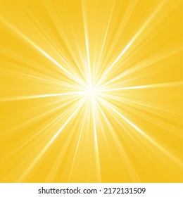 yellow background with white center diffused light, starburst, illustration, vector