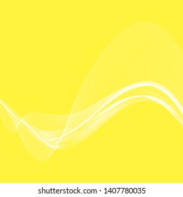 Yellow background, white smoke waves