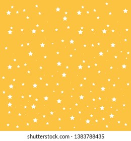 Yellow background white stars pattern vector