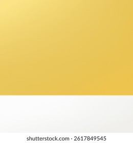 Yellow Background. Yellow and white studio room background Space for selling products on the website. Vector illustration.