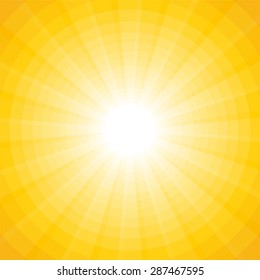 yellow background with a white sun with rays and circles