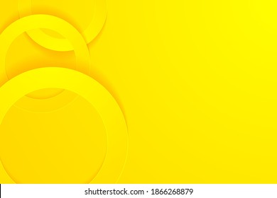yellow backgrounds. 3d circle papercut layer background.