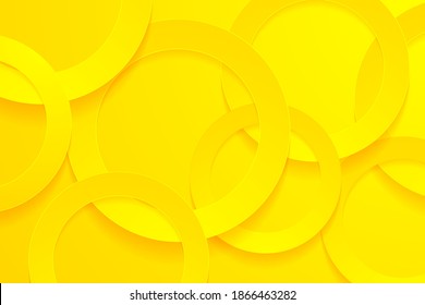 gelbe Hintergründe. 3D-Kreis Paperschnitt-Schicht Hintergrund.